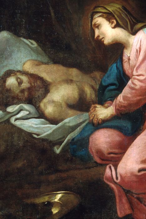 tableau : La Vierge se lamentant sur le corps du Christ, détail