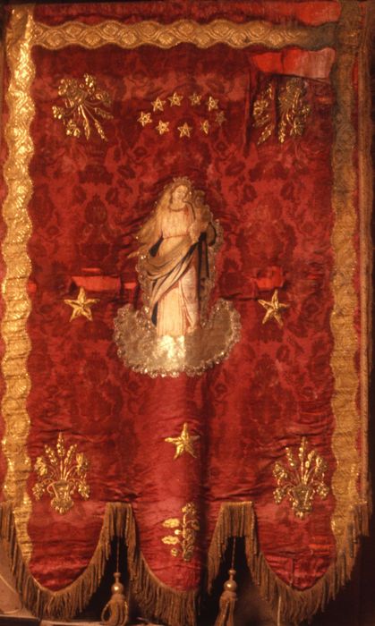 bannière de procession : Vierge à l'Enfant - © Ministère de la Culture (France), Conservation des antiquités et des objets d'art d'Ille-et-Vilaine, tous droits réservés