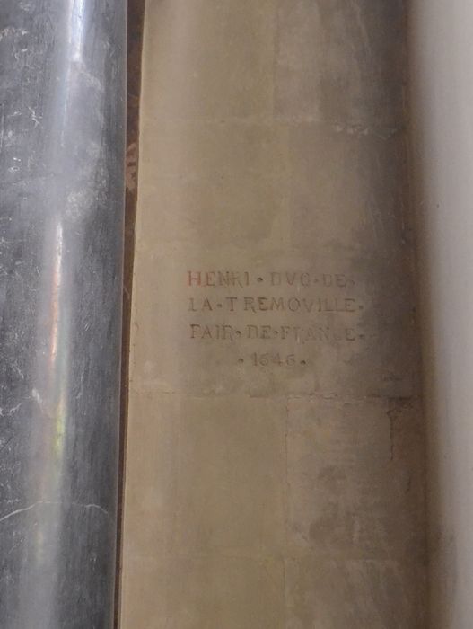 retable, détail de l'inscription latérale