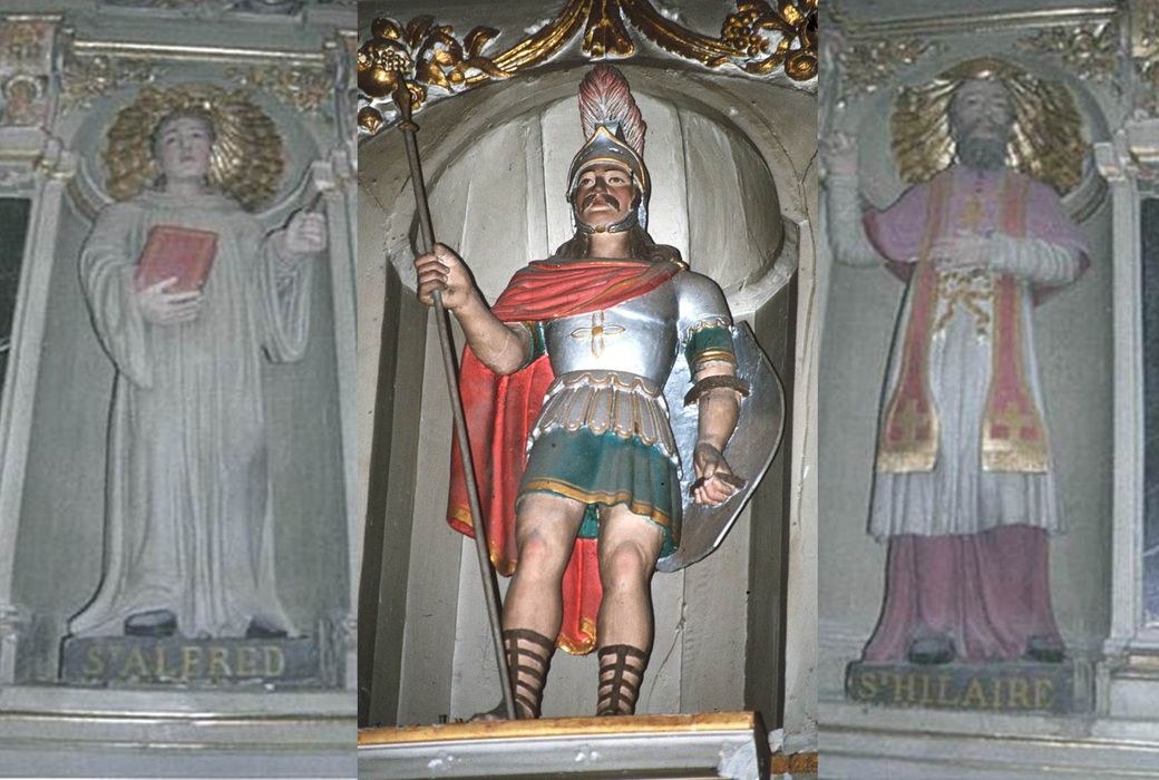 statues du maître-autel : saint Georges, saint Alfred, saint Hilaire