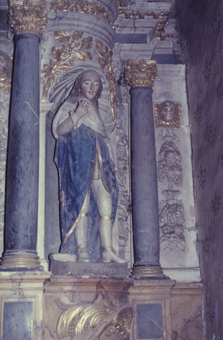 statue du retable latéral sud : Saint Louis - © Ministère de la Culture (France), Conservation des antiquités et des objets d'art d'Ille-et-Vilaine, tous droits réservés