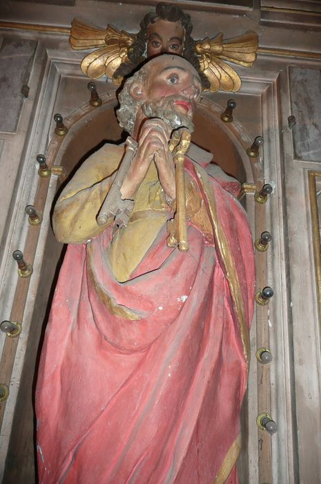 statue du maître-autel : Saint Pierre, vue partielle - © Ministère de la Culture (France), Conservation des antiquités et des objets d’art d’Ille-et-Vilaine - Tous droits réservés