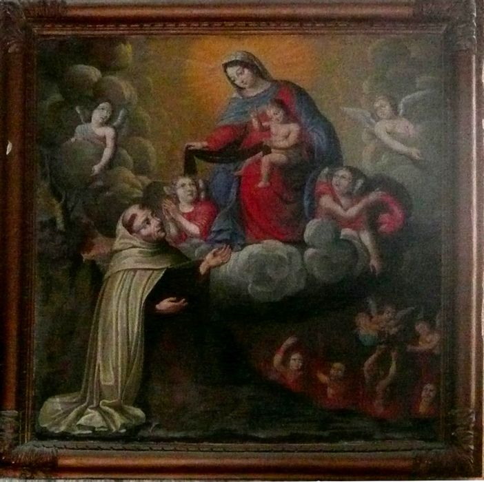 tableau, cadre : Vierge remettant le scapulaire à saint Dominique