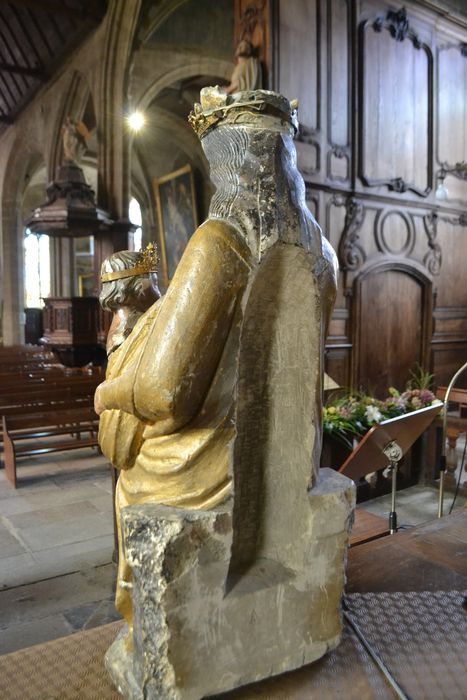 statue : Vierge à l'Enfant, dite Notre-Dame-des-Marais, revers, vue générale