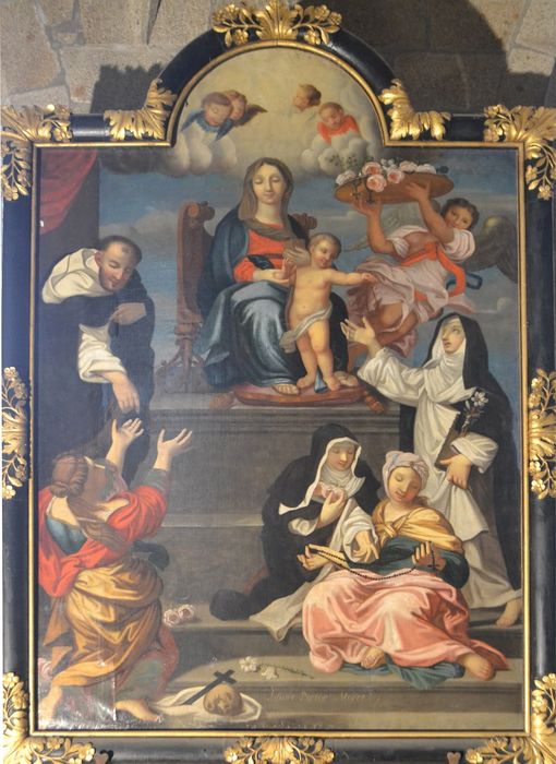 tableau, cadre : Vierge et plusieurs saints