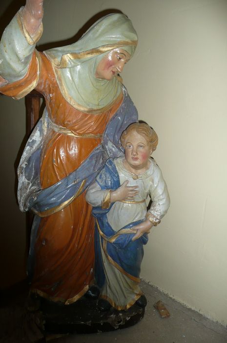 groupe sculpté : Sainte Anne et la Vierge - © Ministère de la Culture (France), Conservation des antiquités et des objets d’art d’Ille-et-Vilaine - Tous droits réservés