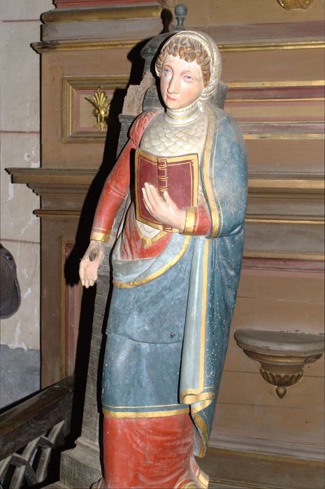 statue : Sainte Barbe - © Ministère de la Culture (France), Conservation des antiquités et des objets d'art d'Ille-et-Vilaine, tous droits réservés