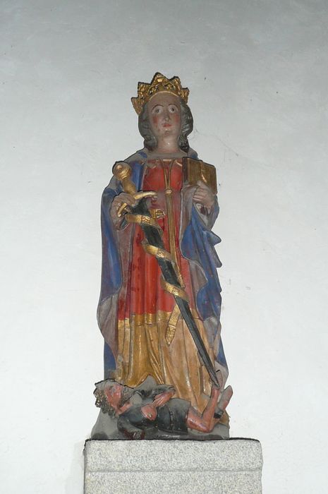 statue : Sainte-Catherine d’Alexandrie - © Ministère de la Culture (France), Conservation des antiquités et des objets d'art d'Ille-et-Vilaine, tous droits réservés