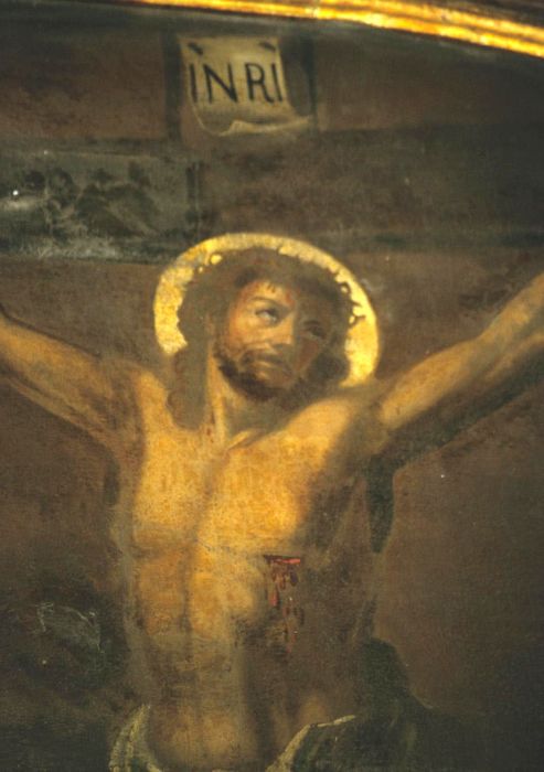 tableau du maître-autel : la Crucifixion, vue partielle