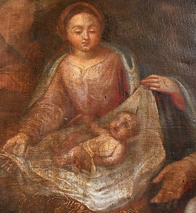 tableau : Adoration des bergers, détail