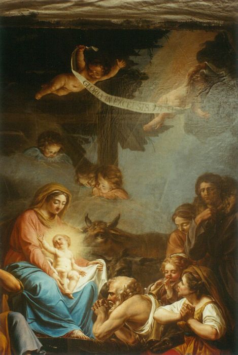 tableau : Adoration des bergers (l'), vue partielle - © Ministère de la Culture (France), Conservation des antiquités et des objets d'art d'Ille-et-Vilaine, tous droits réservés
