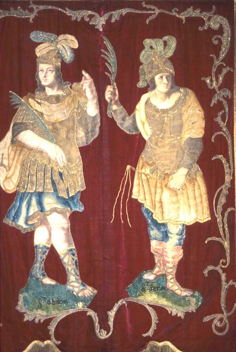 bannière de procession : Saint Abdon et saint Sennen - © Ministère de la Culture (France), Conservation des antiquités et des objets d’art d’Ille-et-Vilaine - Tous droits réservés