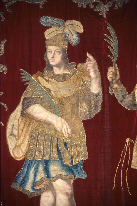 bannière de procession : Saint Abdon et saint Sennen, détail - © Ministère de la Culture (France), Conservation des antiquités et des objets d’art d’Ille-et-Vilaine - Tous droits réservés