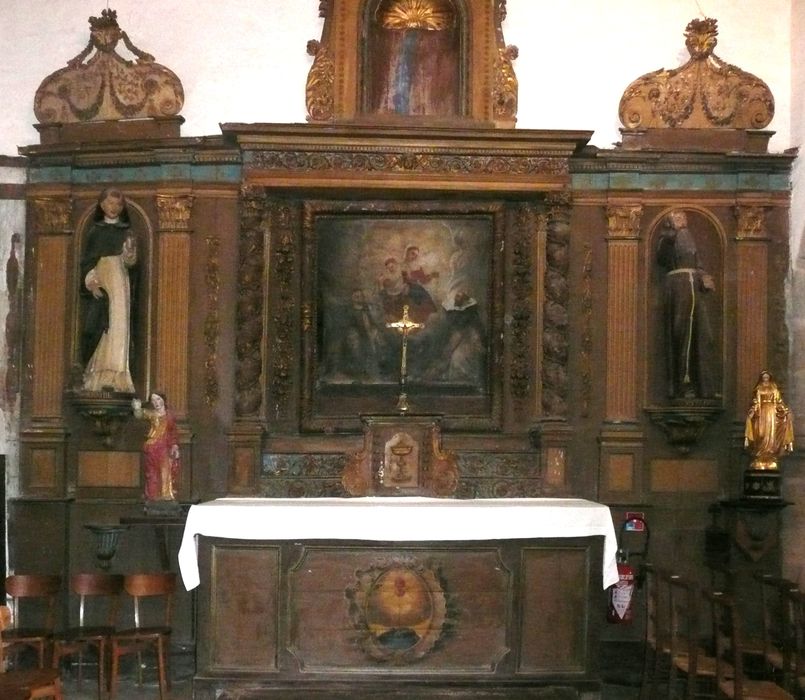 retable, statues : Notre-Dame-de-Pitié, saint Dominique, saint François - © Ministère de la Culture (France), Conservation des antiquités et des objets d'art d'Ille-et-Vilaine, tous droits réservés