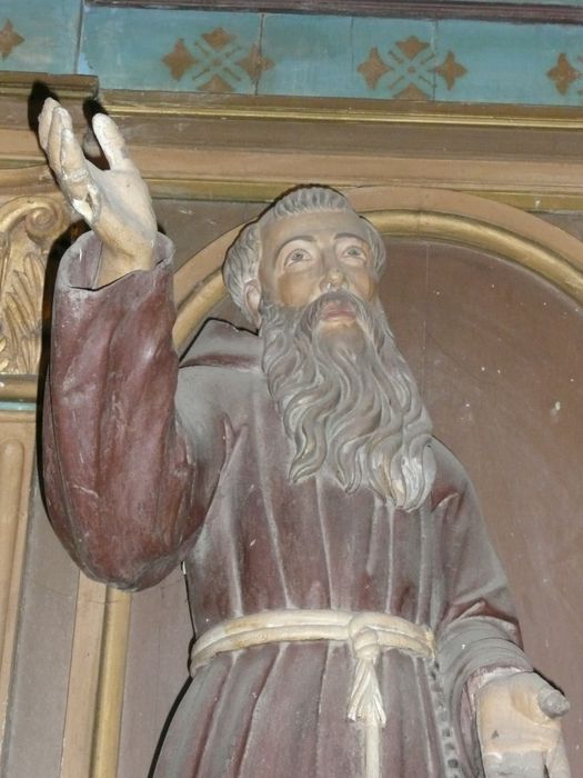 statue : Saint François, vue partielle