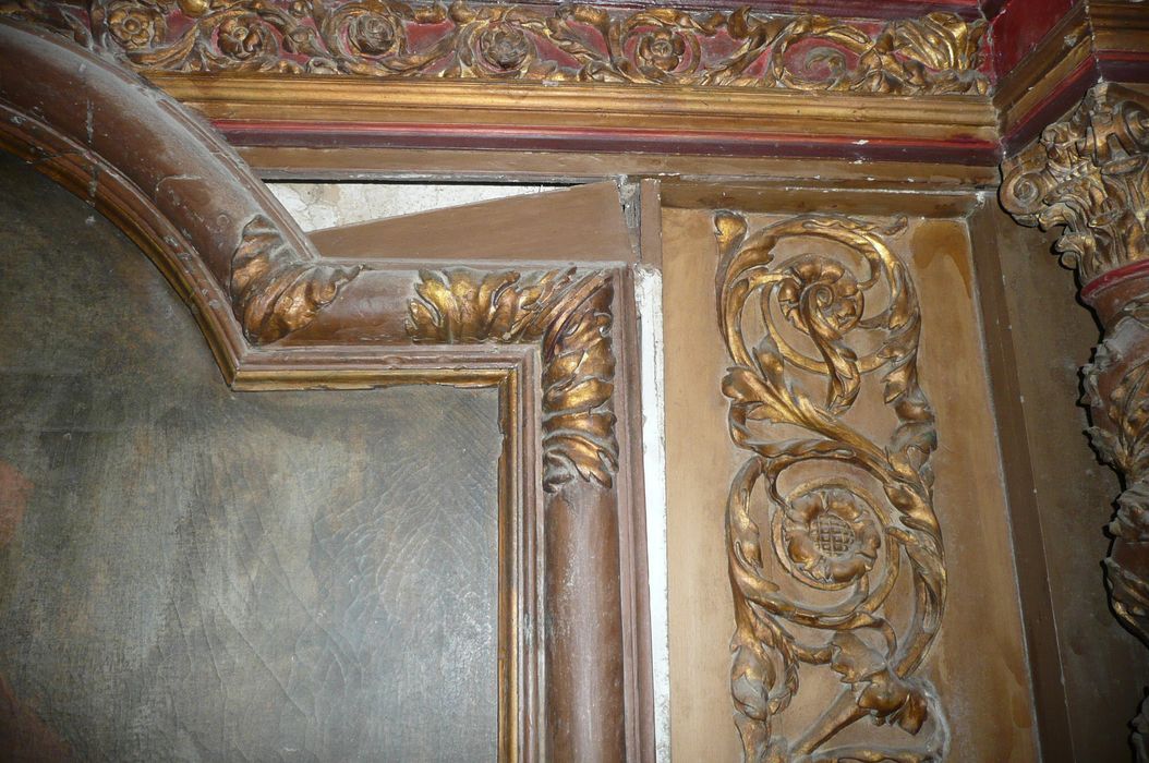tableau : Education de la Vierge, détail du cadre
