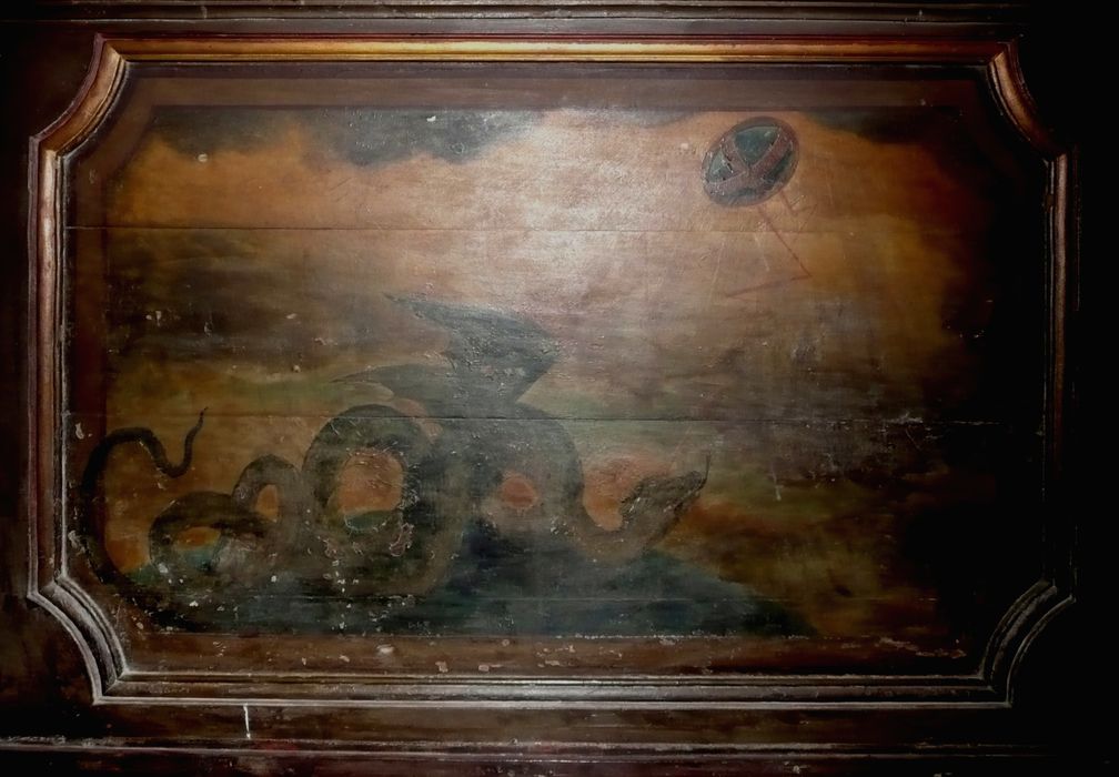 retable, détail d'un panneau peint