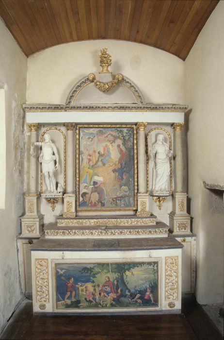 retable de l'autel secondaire nord, statues : Sainte Apolline, Saint Jean-Baptiste - © Ministère de la Culture (France), Conservation des antiquités et des objets d'art d'Ille-et-Vilaine, tous droits réservés