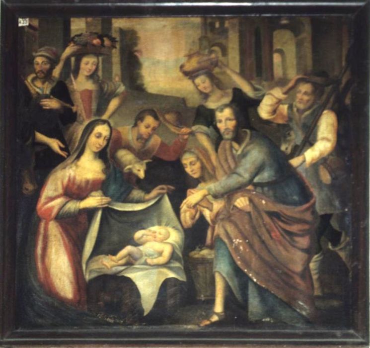 tableau : Adoration des Bergers - © Ministère de la Culture (France), Conservation des antiquités et des objets d’art d’Ille-et-Vilaine - Tous droits réservés