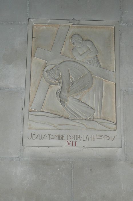 chemin de croix : Détail de la station 7 : Jésus tombe pour la deuxième fois