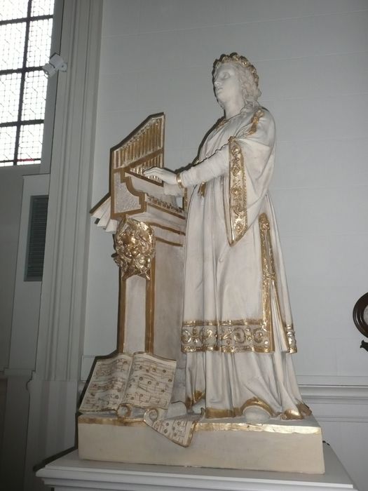 statue : Sainte Cécile jouant de l'orgue - © Ministère de la Culture (France), Conservation des antiquités et des objets d'art d'Ille-et-Vilaine, tous droits réservés