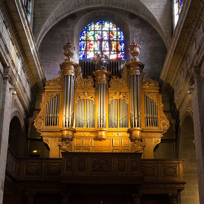 orgue de tribune : buffet d'orgue;orgue de tribune : partie instrumentale de l'orgue - © Ministère de la Culture (France), Conservation des antiquités et des objets d'art d'Ille-et-Vilaine, tous droits réservés