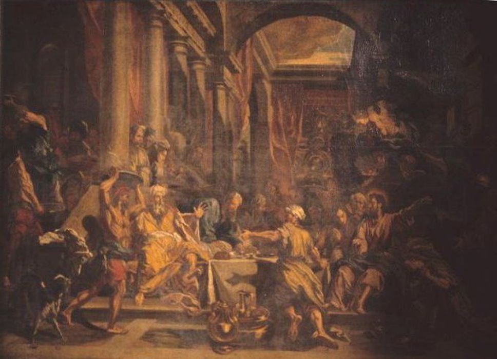 tableau : le Repas chez Simon le pharisien - © Ministère de la Culture (France), Conservation des antiquités et des objets d'art d'Ille-et-Vilaine, tous droits réservés