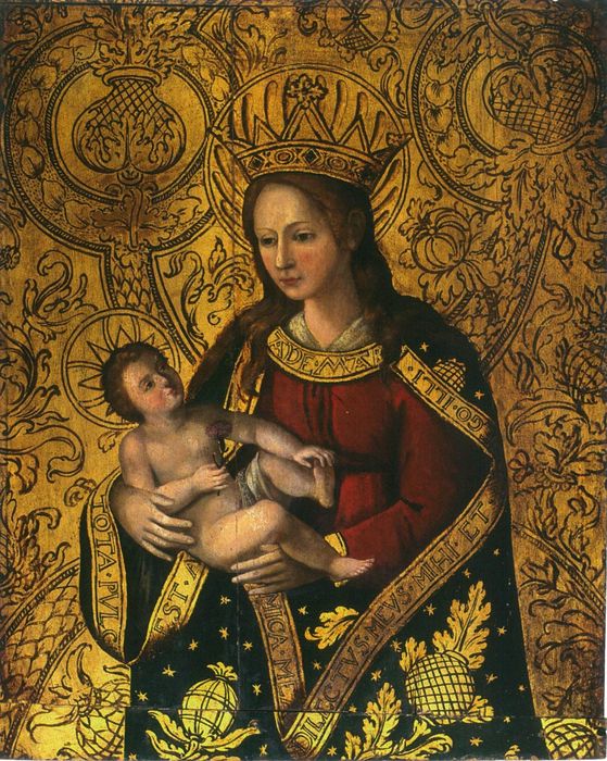 tableau : Vierge à l'Enfant, dite Notre-Dame-de-Bonne-Nouvelle, détail