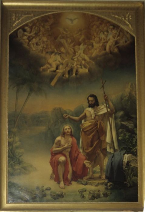 tableau : Baptême du Christ (le) - © Ministère de la Culture (France), Conservation des antiquités et des objets d'art d'Ille-et-Vilaine, tous droits réservés