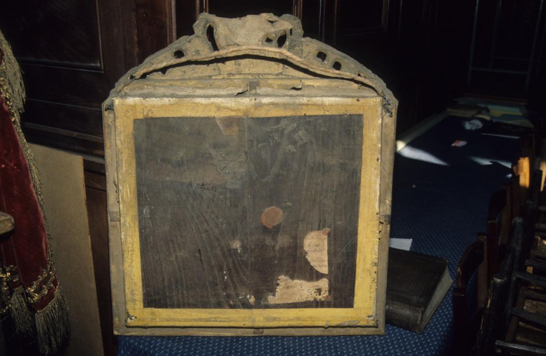 Tableau-reliquaire : Saint François de Sales, revers, vue générale - © Ministère de la Culture (France), Conservation des antiquités et des objets d’art d’Ille-et-Vilaine - Tous droits réservés