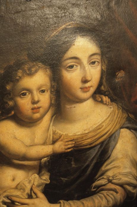 tableau : Vierge à l'Enfant, vue partielle - © Ministère de la Culture (France), Conservation des antiquités et des objets d’art d’Ille-et-Vilaine - Tous droits réservés
