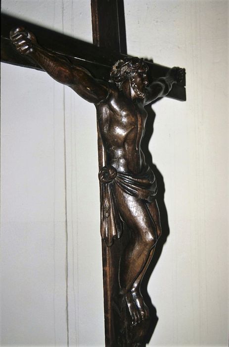croix encadrée, détail du Christ - © Ministère de la Culture (France), Conservation des antiquités et des objets d'art d'Ille-et-Vilaine, tous droits réservés
