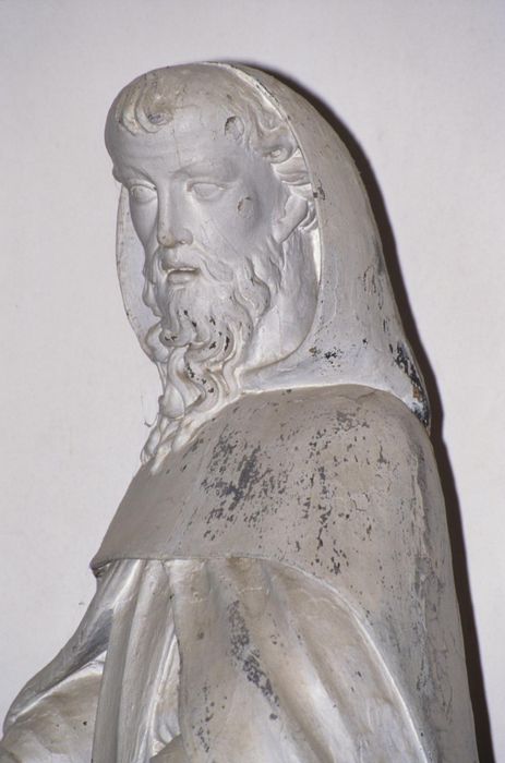 statue : Ermite (saint Gilles ?), vue partielle - © Ministère de la Culture (France), Conservation des antiquités et des objets d’art d’Ille-et-Vilaine - Tous droits réservés