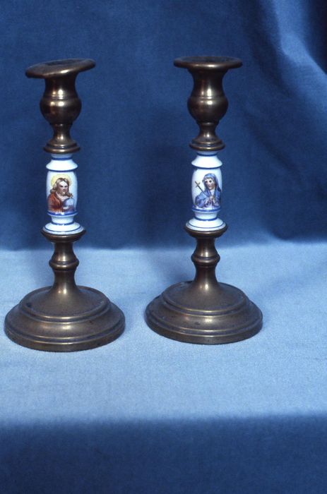 chandeliers d'église : Vierge et Christ - © Ministère de la Culture (France), Conservation des antiquités et des objets d’art d’Ille-et-Vilaine - Tous droits réservés