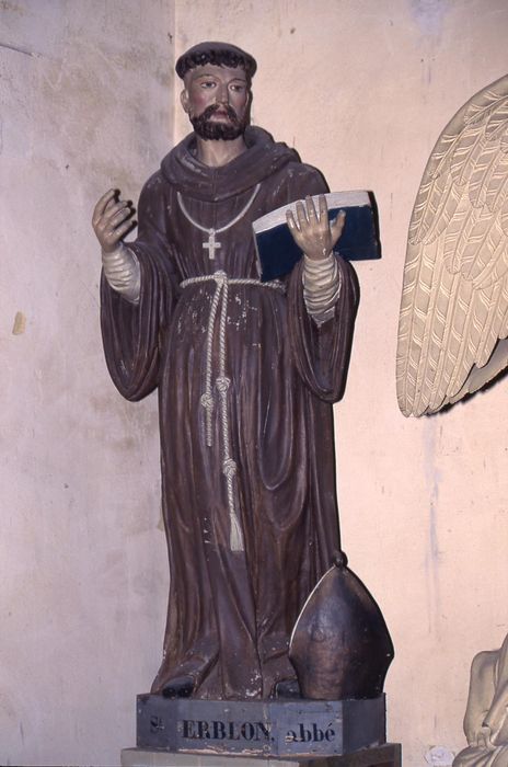 statue : Saint Erblon abbé - © Ministère de la Culture (France), Conservation des antiquités et des objets d'art d'Ille-et-Vilaine, tous droits réservés