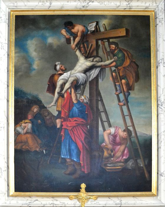 tableau d'autel : Descente de croix - © Ministère de la Culture (France), Conservation des antiquités et des objets d’art d’Ille-et-Vilaine - Tous droits réservés