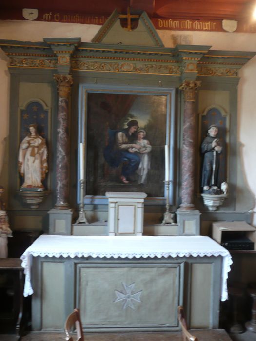 retable de l'autel de Sainte-Anne, tableau : Education de la Vierge (l'), statue : Saint Antoine