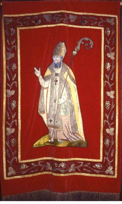 bannière de procession : Saint Rémy évêque - © Ministère de la Culture (France), Conservation des antiquités et des objets d'art d'Ille-et-Vilaine, tous droits réservés