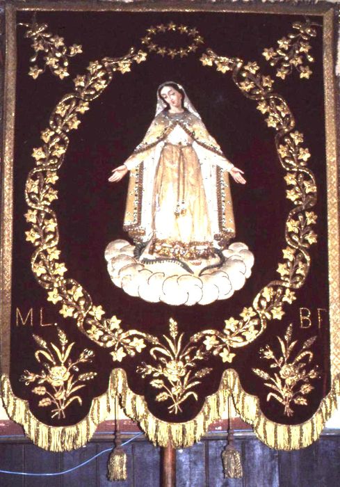 bannière de procession : Vierge de l'Immaculée Conception et Saint Sulpice - © Ministère de la Culture (France), Conservation des antiquités et des objets d'art d'Ille-et-Vilaine, tous droits réservés