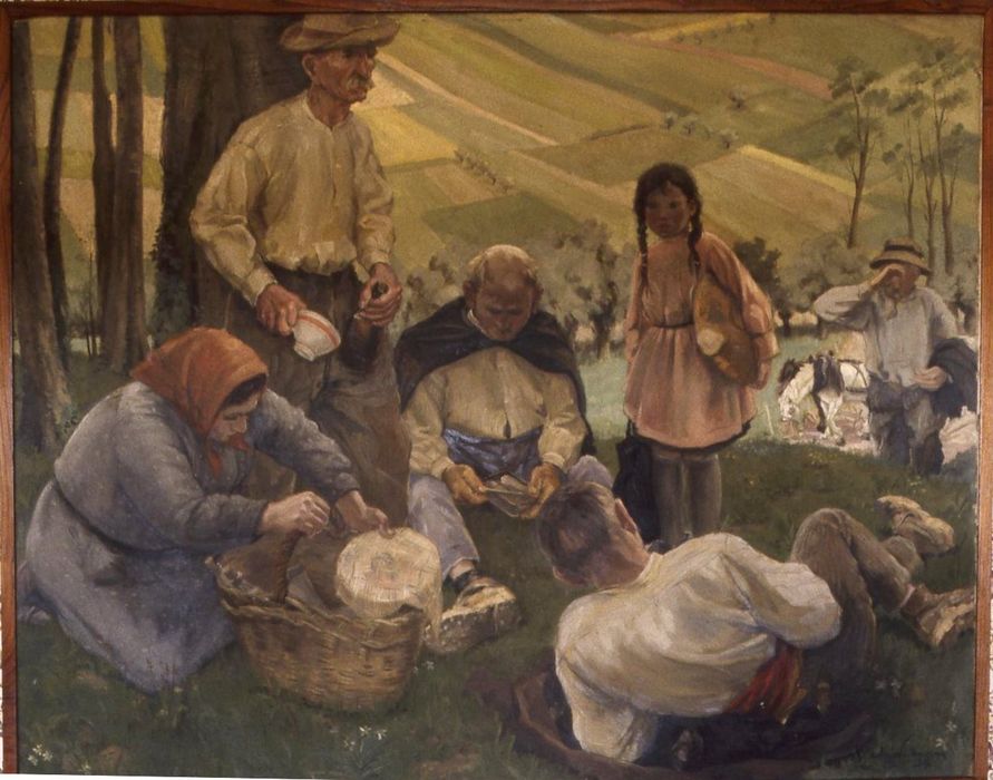 tableau : Pique-nique de Paysans - © Ministère de la Culture (France), Conservation des antiquités et des objets d'art d'Ille-et-Vilaine, tous droits réservés