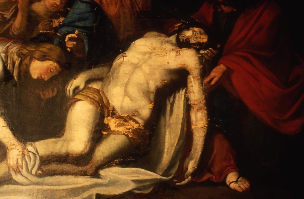 tableau : Déploration sur le Christ mort (la), détail - © Ministère de la Culture (France), Conservation des antiquités et des objets d'art d'Ille-et-Vilaine, tous droits réservés
