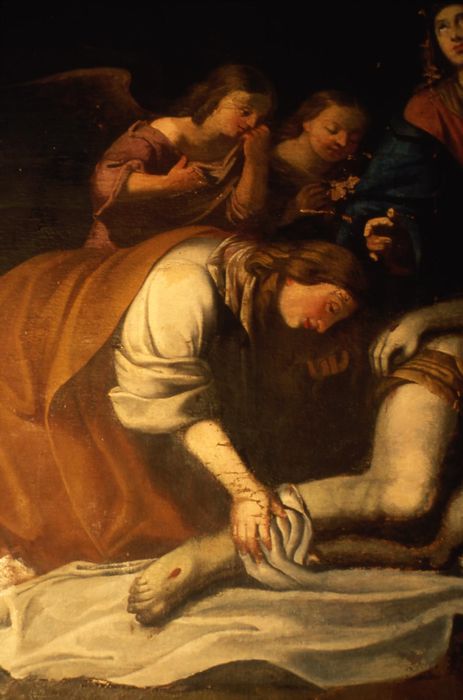 tableau : Déploration sur le Christ mort (la), détail - © Ministère de la Culture (France), Conservation des antiquités et des objets d’art d’Ille-et-Vilaine - Tous droits réservés