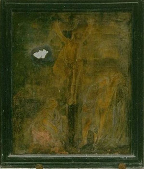 tableau : Christ en croix - © Ministère de la Culture (France), Conservation des antiquités et des objets d'art d'Ille-et-Vilaine, tous droits réservés