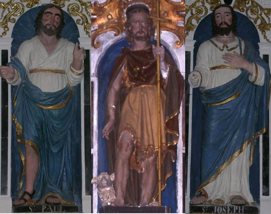 statues : Saint Paul, saint Joseph, saint Jean-Baptiste