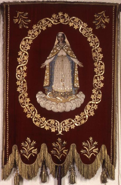 bannière de procession : Immaculée Conception - © Ministère de la Culture (France), Conservation des antiquités et des objets d’art d’Ille-et-Vilaine - Tous droits réservés