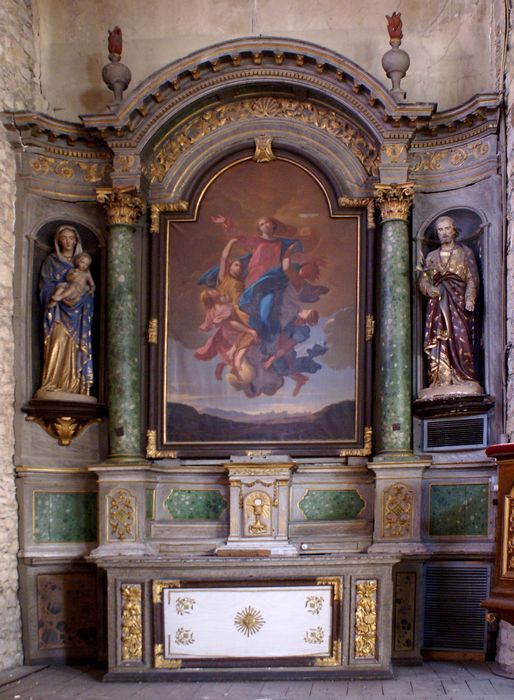 autel du collatéral nord, retable, tableau : Assomption (l') - © Ministère de la Culture (France), Conservation des antiquités et des objets d’art d’Ille-et-Vilaine - Tous droits réservés