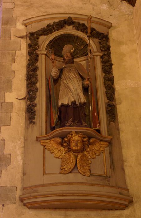 statue, niche : Saint Augustin - © Ministère de la Culture (France), Conservation des antiquités et des objets d’art d’Ille-et-Vilaine - Tous droits réservés