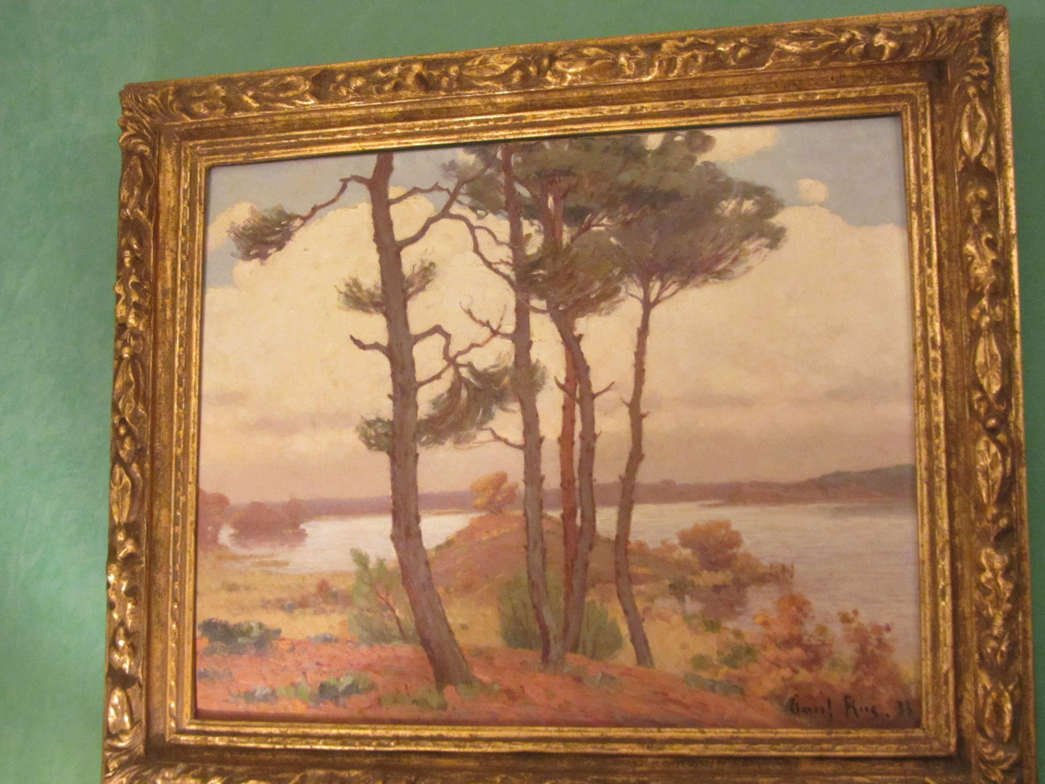 tableau : Bord d'étang - © Ministère de la Culture (France), Conservation des antiquités et des objets d'art de l'Indre, tous droits réservés