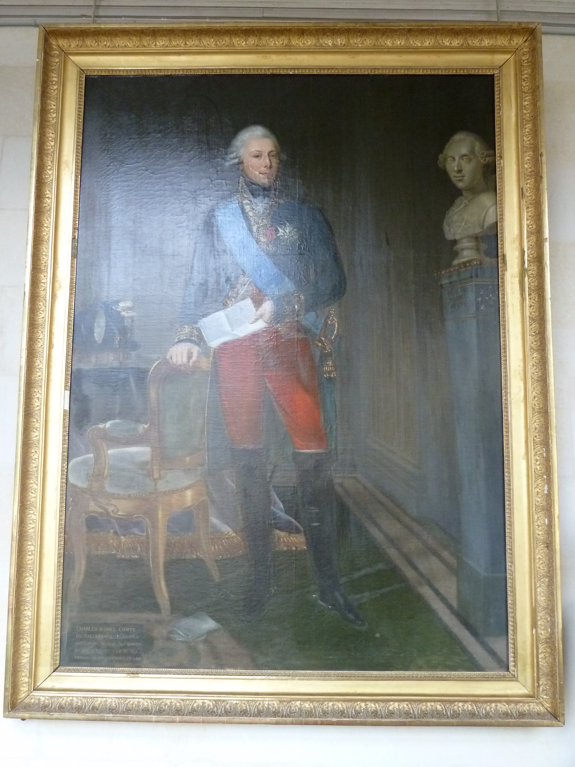 Tableau et son cadre : Charles-Daniel, comte de Talleyrand-Périgord