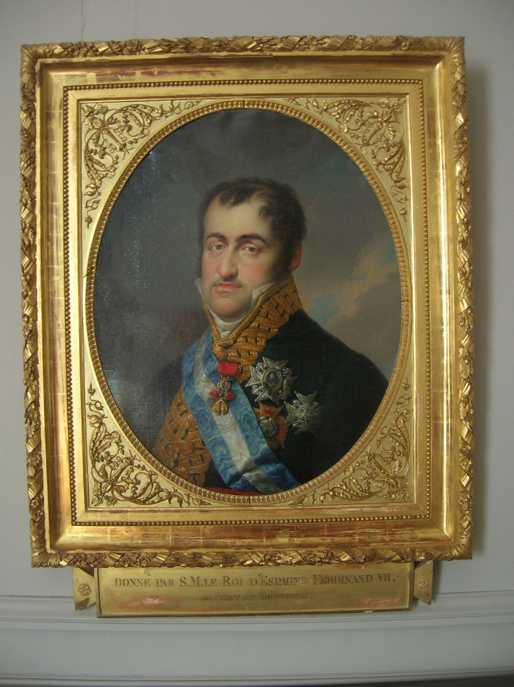 Tableau avec son cadre et son cartel : Portrait de Ferdinand VII